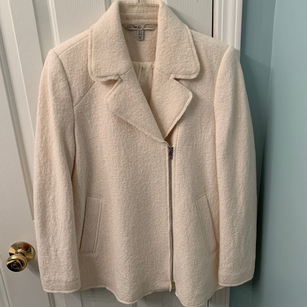 ZARA Ivory Wool Coat - Size M - Like New